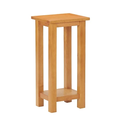 Side Table 10.6"x9.4"x21.7" Solid Oak Wood