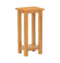Side Table 10.6"x9.4"x21.7" Solid Oak Wood