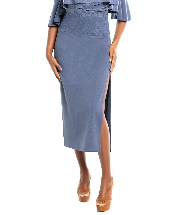 Dai Moda Women's High Waist Midi Skirt