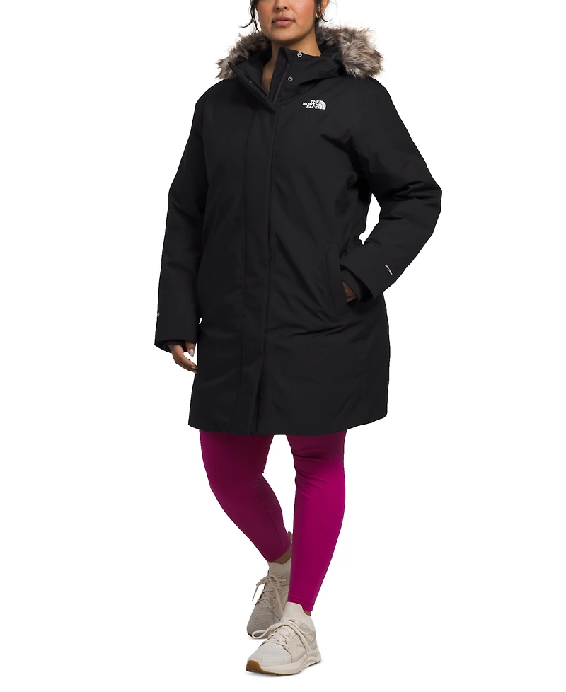 The North Face Plus Arctic Faux-Fur-Trim Hooded Coat