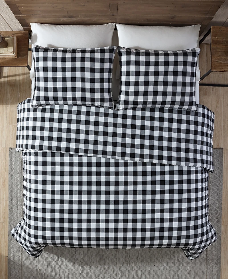 Eddie Bauer Mountain Plaid Cotton Reversible 2 Piece Duvet Cover Set, Twin