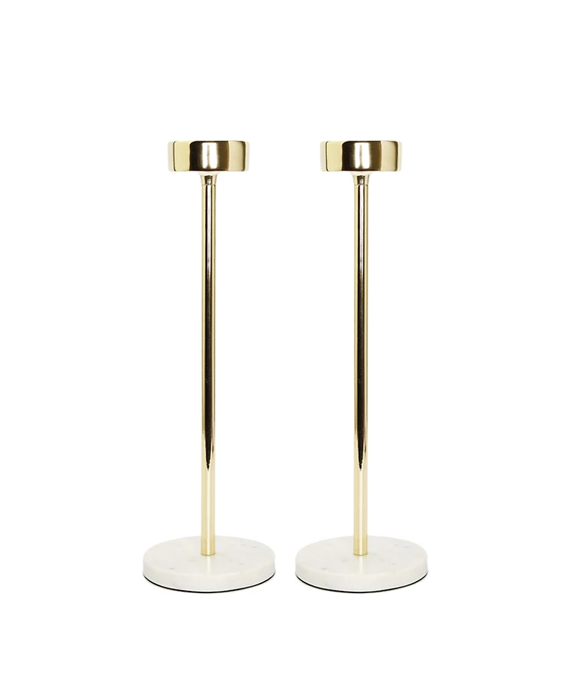 Classic Touch Taper Candle Holder on Marble Base, 14" H