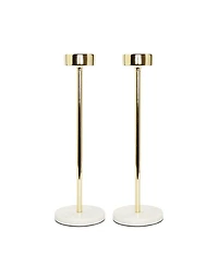 Classic Touch Taper Candle Holder on Marble Base, 14" H