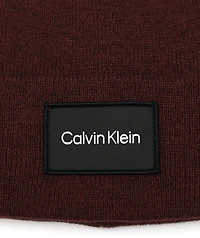 Calvin Klein Men's Woven Logo Patch Beanie