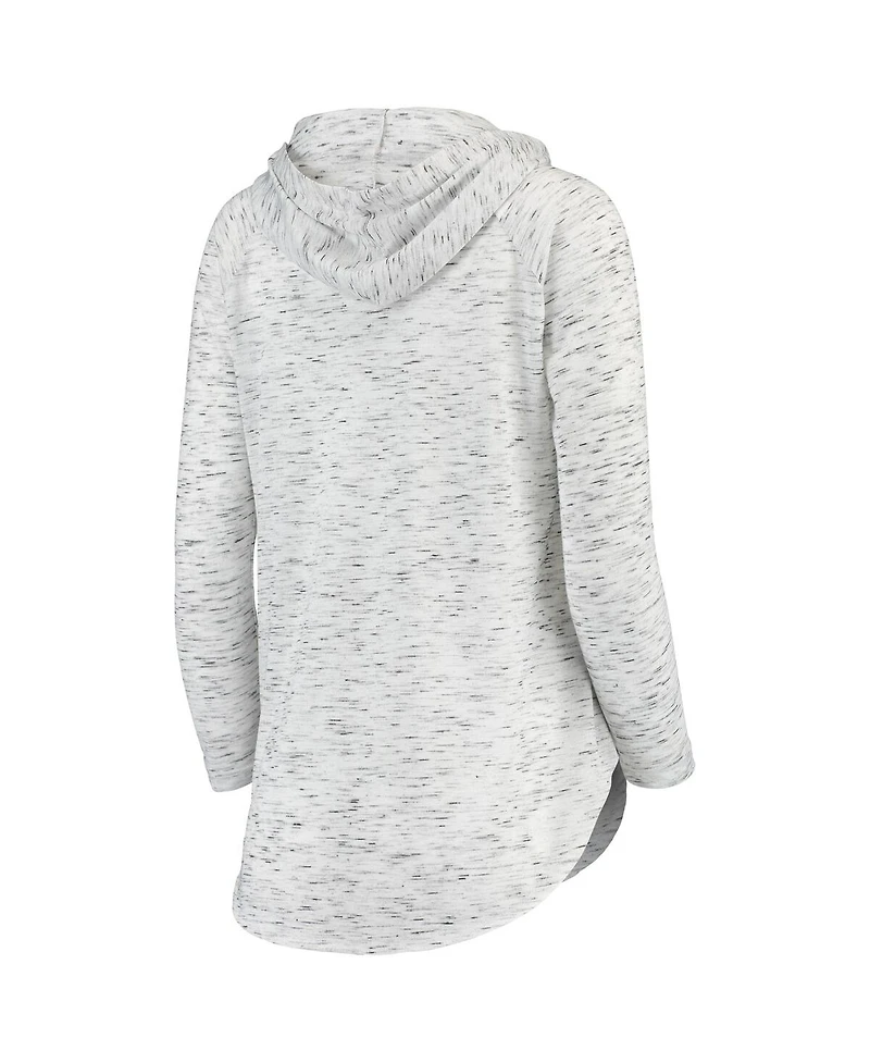 Women's Pressbox Gray Iowa Hawkeyes Space Dye Lace-Up V-Neck Long Sleeve T-shirt