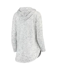 Women's Pressbox Gray Iowa Hawkeyes Space Dye Lace-Up V-Neck Long Sleeve T-shirt