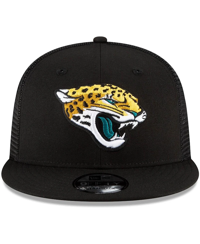 Men's New Era Black Jacksonville Jaguars Shade Trucker 9FIFTY Snapback Hat