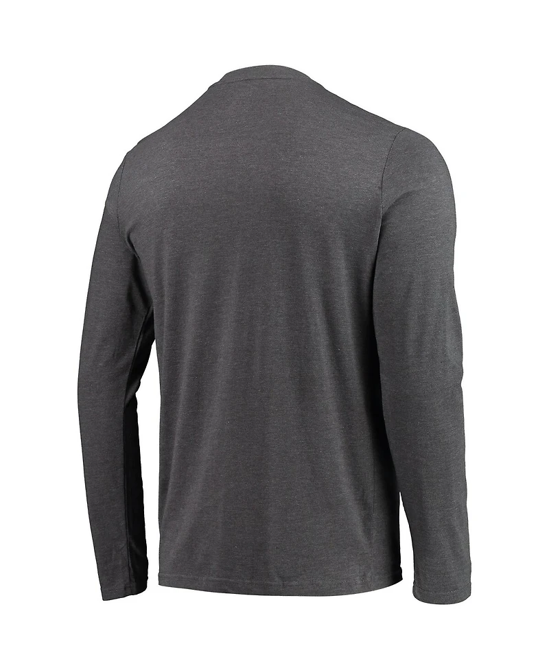 Men's Concepts Sport Navy, Heathered Charcoal Distressed West Virginia Mountaineers Meter Long Sleeve T-shirt and Pants Sleep Set