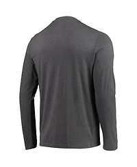 Men's Concepts Sport Navy, Heathered Charcoal Distressed West Virginia Mountaineers Meter Long Sleeve T-shirt and Pants Sleep Set