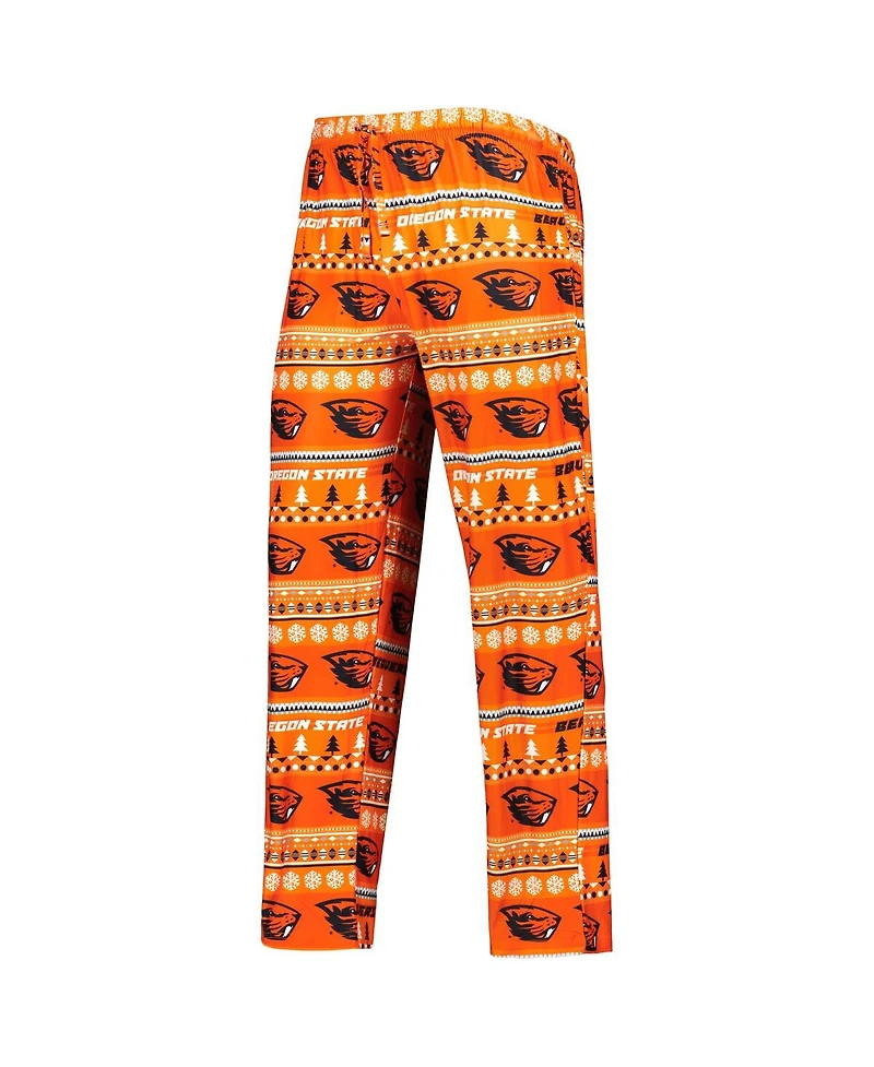 Men's Concepts Sport Orange Oregon State Beavers Swivel Long Sleeve T-shirt and Pants Sleep Set
