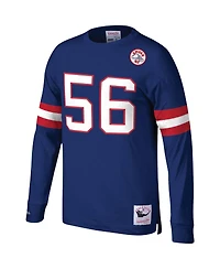 Men's Mitchell & Ness Lawrence Taylor Royal New York Giants Big and Tall Cut Sew Player Name Number Long Sleeve T-shirt