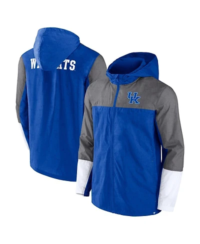Men's Fanatics Royal, Gray Kentucky Wildcats Game Day Ready Full-Zip Jacket