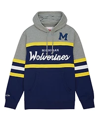 Men's Mitchell & Ness Navy Michigan Wolverines Head Coach Pullover Hoodie