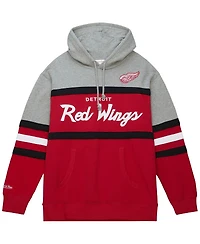 Men's Mitchell & Ness Red, Gray Detroit Red Wings Head Coach Pullover Hoodie