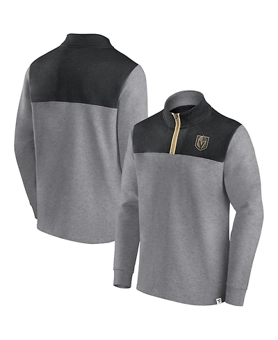 Men's Fanatics Heather Gray Vegas Golden Knights Launch It Quarter-Zip Jacket