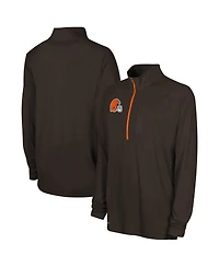 Men's Brown Cleveland Browns Combine Authentic Raglan Quarter-Zip Top