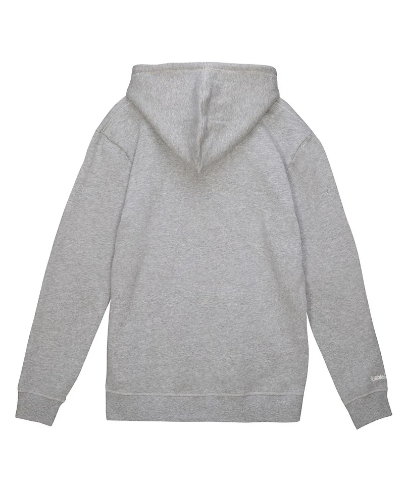 Men's Mitchell & Ness Heather Gray Seattle Sounders Fc Primary Logo Pullover Hoodie