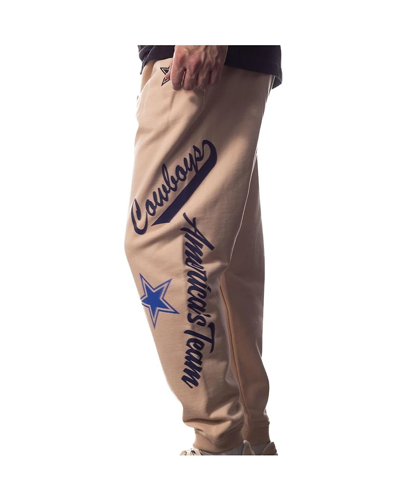 Men's and Women's The Wild Collective Cream Dallas Cowboys Heavy Block Graphic Jogger Pants