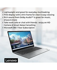 Lenovo IdeaPad 1i 15.6" Laptop Intel Celeron N4500 4GB Ram 128GB eMMC Windows 11 Home Fhd Display - Gray