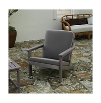 Riviera All-Weather Poly Resin Wood Adirondack Style Deep Seat Patio Club Chair With Cushions