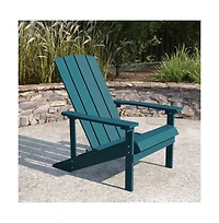 Riviera Azure Adirondack Patio Chairs With Vertical Lattice Back And Weather Resistant Frame