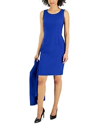 Le Suit Women's Crepe Open Front Jacket & Crewneck Sheath Dress Set, Regular Petite