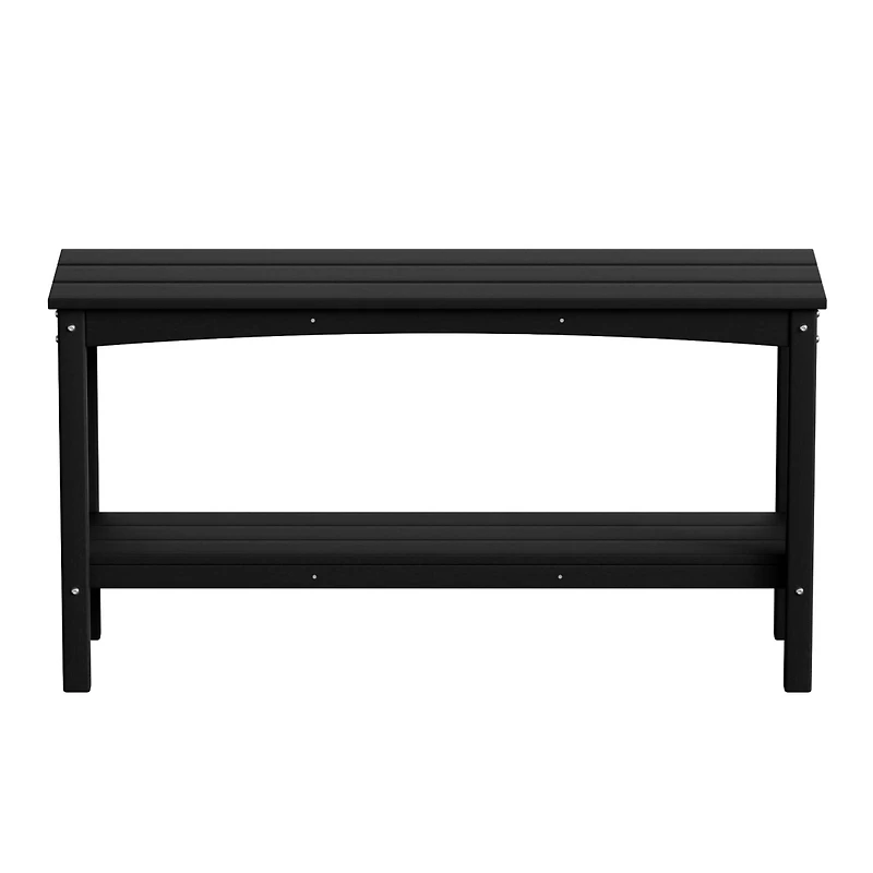 55" Outdoor Patio Hdpe Adirondack 2-Tier Shelf Console Table