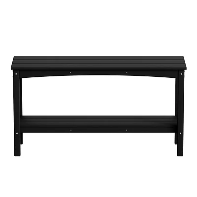 55" Outdoor Patio Hdpe Adirondack 2-Tier Shelf Console Table