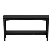 55" Outdoor Patio Hdpe Adirondack 2-Tier Shelf Console Table