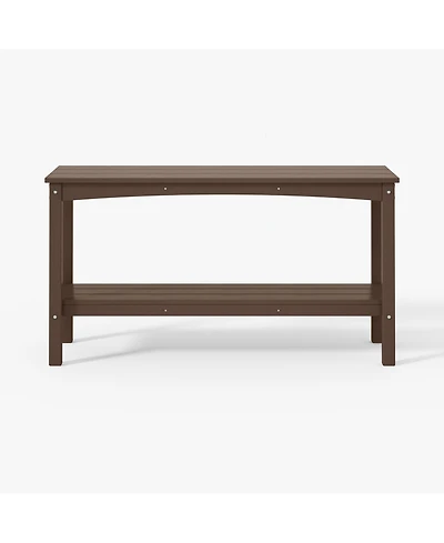 55" Outdoor Patio Hdpe Adirondack 2-Tier Shelf Console Table