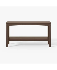 55" Outdoor Patio Hdpe Adirondack 2-Tier Shelf Console Table