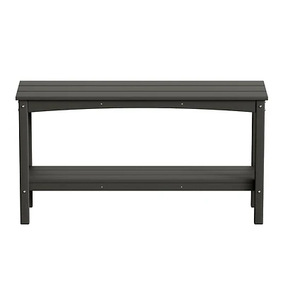55" Outdoor Patio Hdpe Adirondack 2-Tier Shelf Console Table