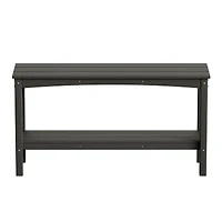 55" Outdoor Patio Hdpe Adirondack 2-Tier Shelf Console Table