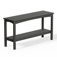 55" Outdoor Patio Hdpe Adirondack 2-Tier Shelf Console Table