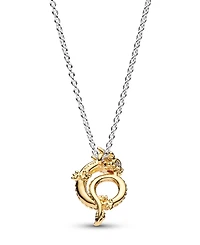 Pandora Sterling Silver and 14K Gold-Plated Dragon Necklace