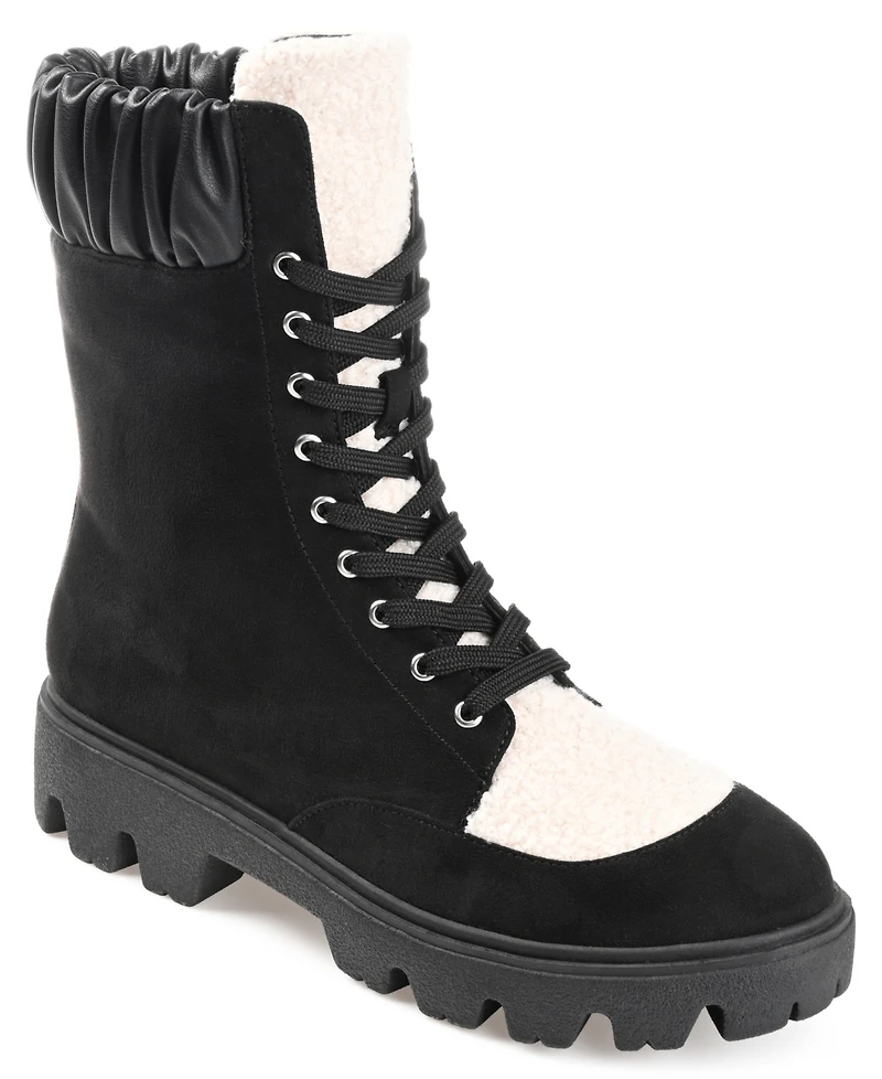 Journee Collection Women's Elinor Lace Up Lug Booties