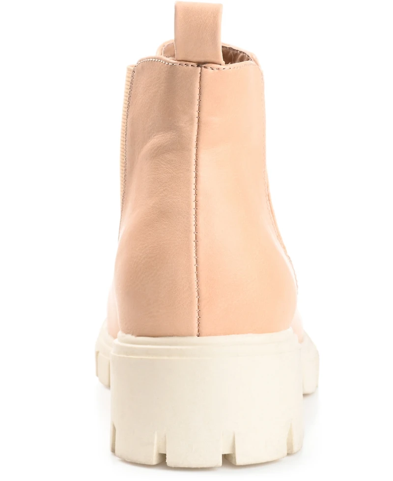 Journee Collection Women's Rorke Lug Sole Stretch Gore Ankle Booties
