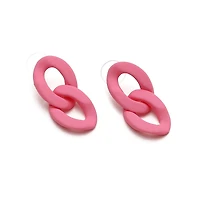 Sohi Women's Pink Chainlink Drop Earrings
