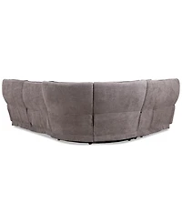 Closeout! Deklyn 116" 5-Pc. Zero Gravity Fabric Sectional with 3 Power Recliners & 1 Console, Created for Macy's