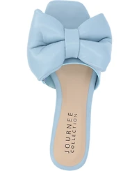 Journee Collection Women's Fayre Oversized Bow Flat Sandals