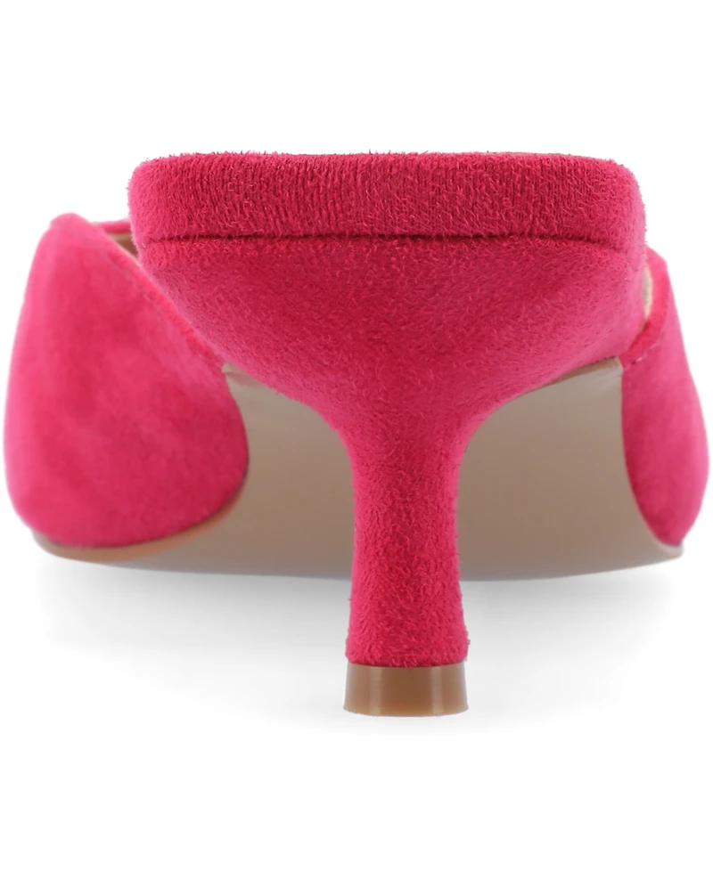 Journee Collection Women's Larna Square Toe Slip On Kitten Heels