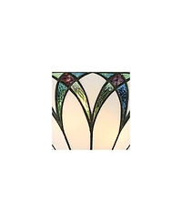 Regency Hill Filton Tiffany Style Wall Light Sconce Bronze Hardwire 12 1/4" Fixture White Blue Stained Art Glass Shade for Bedroom Bathroom Hallw