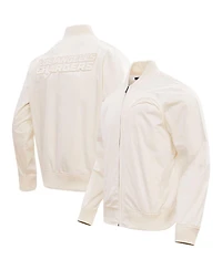 Men's Pro Standard Cream Los Angeles Chargers Neutral Full-Zip Jacket