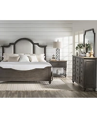 Mandeville 3pc Bedroom Set (Upholstered California King Bed + Dresser 1-Drawer Nightstand)
