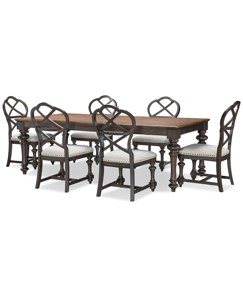 Mandeville Pc. Dining Set (Rectangular Table & X-Back Chairs