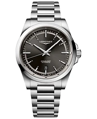 Longines Men's Swiss Automatic Conquest Stainless Steel Bracelet Watch 41mm