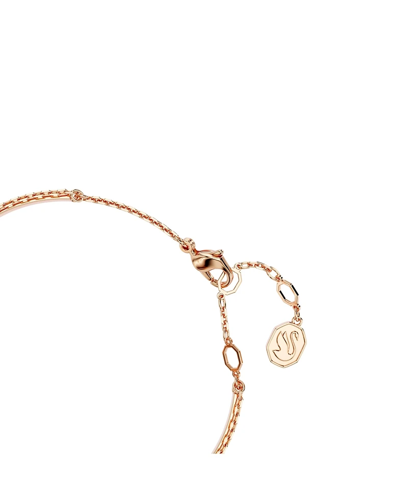 Swarovski Swan, Black, Rose Gold-Tone Iconic Swan Bangle Bracelet