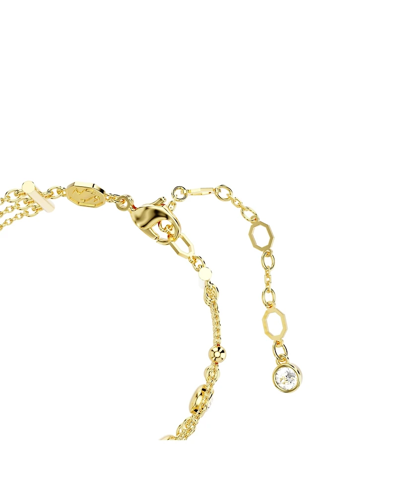 Swarovski Round Cut, White, Gold-Tone Imber Wide Bracelet