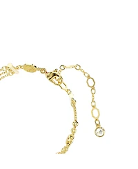 Swarovski Round Cut, White, Gold-Tone Imber Wide Bracelet