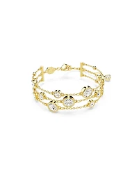 Swarovski Round Cut, White, Gold-Tone Imber Wide Bracelet